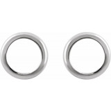 14K White Circle Earrings - 651817101P photo 2