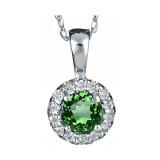 Gems One 14Kt White Gold Diamond (1/12Ctw) & Emerald (1/4 Ctw) Pendant - NP711-4WCE photo