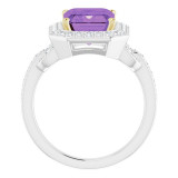 14K White/Yellow Amethyst & 1/2 CTW Diamond Ring - 7185860000P photo 2