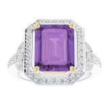 14K White/Yellow Amethyst & 1/2 CTW Diamond Ring - 7185860000P photo 3