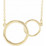 14K Yellow 20x14 mm Interlocking Circle 16-18 Necklace - 86742602P photo