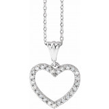 14K White 1/4 CTW Diamond Heart 18 Necklace - 67533100P photo