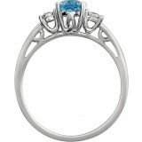 14K White Swiss Blue Topaz & .04 CTW Diamond Ring - 651544102P photo 2