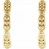 14K Yellow Beaded Hoop Earrings - 86684606P photo 2