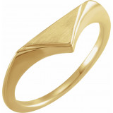 14K Yellow 11.5x6 mm Geometric Signet Ring - 52035102P photo