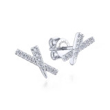 Gabriel & Co. 14k White Gold Kaslique Diamond Stud Earrings - EG13407W45JJ photo