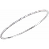 14K White 2 CTW Diamond Stackable Bangle 8 Bracelet - 67337102P photo 2