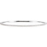 14K White 2 CTW Diamond Stackable Bangle 8 Bracelet - 67337102P photo