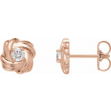 14K Rose 1/5 CTW Diamond Knot Earrings - 86656602P photo