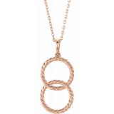 14K Rose Interlocking Circle 16-18 Necklace - 86610602P photo