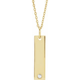 14K Yellow .03 CT Diamond Bar 16-18 Necklace - 86597617P photo