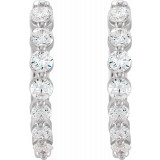 14K White 1/2 CTW Diamond 15.25 mm Hoop Earrings - 65214960005P photo 2