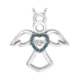 Gems One Silver (SLV 995) Diamond Rhythm Of Love Neckwear Pendant  - 1/10 ctw - ROL1060-SSBL photo