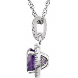 14K White Amethyst & 1/10 CTW Diamond 18 Necklace - 65130170002P photo 2
