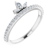 14K White 1/3 CTW Diamond Stackable Crown Ring - 123821600P photo