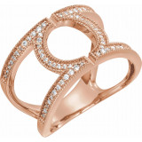 14K Rose 1/4 CTW Round Geometric Diamond Ring - 65232260002P photo