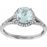 14K White Aquamarine & 1/5 CTW Diamond Ring - 65130070003P photo 3