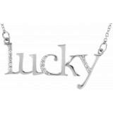 14K White .06 CTW Diamond Lucky 16 1/2 Necklace - 8582960001P photo