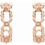 14K Rose Quatrefoil Hoop Earrings - 86644602P photo 2