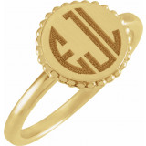 14K Yellow Engravable Beaded Ring - 51686102P photo 4