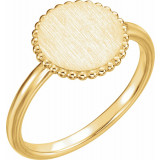 14K Yellow Engravable Beaded Ring - 51686102P photo