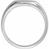 14K White 13 mm Round Signet Ring - 91298589P photo 2