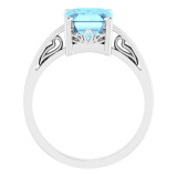 14K White Aquamarine Scroll Settingu00ae Ring - 70534102P photo 2