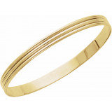 14K Yellow 6 mm Grooved Bangle Bracelet - BRC81102933P photo 2