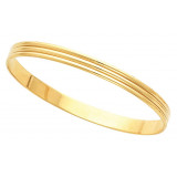 14K Yellow 6 mm Grooved Bangle Bracelet - BRC81102933P photo 3
