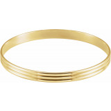 14K Yellow 6 mm Grooved Bangle Bracelet - BRC81102933P photo
