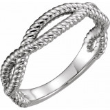 14K White Rope Ring - 51572101P photo