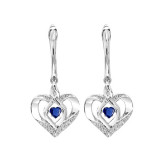 Gems One Silver Diamond (1/50 Ctw) & Created Sapphire (1/4 Ctw) Earring - ROL2165S photo
