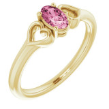 14K Yellow 5x3 mm Oval Tourmaline Youth Heart Ring - 71987629P photo