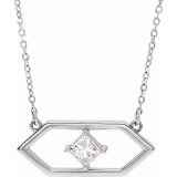 14K White 1/4 CTW Diamond Geometric 18 Necklace - 86965610P photo