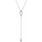 14K White Geometric Y 16-18 Necklace - 65230360000P photo