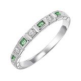 Gems One 10Kt White Gold Diamond (1/10Ctw) & Emerald (1/8 Ctw) Ring - FR1040-1WD photo