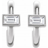 14K White 1/5 CTW Diamond J-Hoop Earrings - 87081600P photo 2