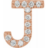 14K Rose .05 CTW Diamond Single Initial J Earring - 867976047P photo