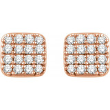 14K Rose 1/5 CTW Diamond Square Cluster Earrings - 65183460002P photo 2