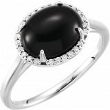 14K White Onyx & .06 CTW Diamond Ring - 7163370000P photo