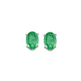 Gems One 14Kt White Gold Emerald (1 Ctw) Earring - EEO64-4W photo