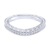 Gabriel & Co. 14k White Gold Victorian Diamond Wedding Band - WB11963W44JJ photo