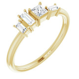 14K Yellow 1/4 CTW Diamond Stackable Geometric Ring - 124124601P photo