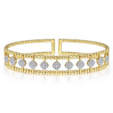 Gabriel & Co. 14k Yellow Gold Bujukan Diamond Bangle Bracelet - BG4232-65Y45JJ photo