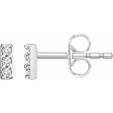 14K White .05 CTW Diamond Bar Earrings - 65286260002P photo