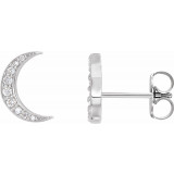 14K White 1/10 CTW Diamond Crescent Moon Earrings - 86941600P photo