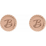 14K Rose Engravable Beaded Earrings - 86471602P photo 4