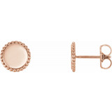14K Rose Engravable Beaded Earrings - 86471602P photo