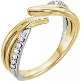 14K Yellow & White 1/8 CTW Diamond Bypass Ring - 123168605P photo