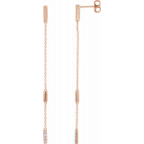 14K Rose 1/10 CTW Diamond Chain Earrings - 65233760002P photo